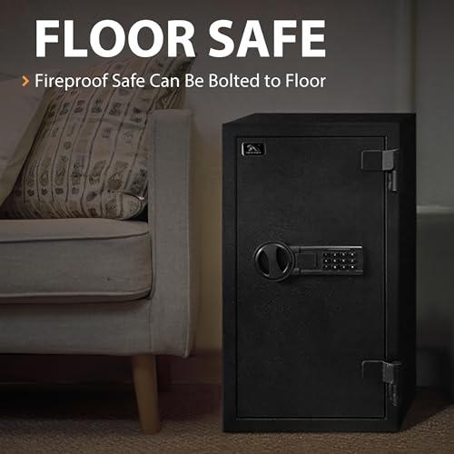 TIGERKING Fireproof Safe,3.47 Cubic Feet Home Safe Box, Large Steel Digital Safes Box with Digital Lock for Home and Office
