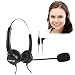 TRIPROC Binaural DC 2.5MM Telephone Headset for Landline Phones,Compatible for Jabra Cisco Polycom Panasonic (Binaural)