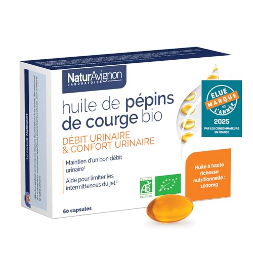 NaturAvignon Huile de Pépins de Courge BIO 1000mg, 60 capsules