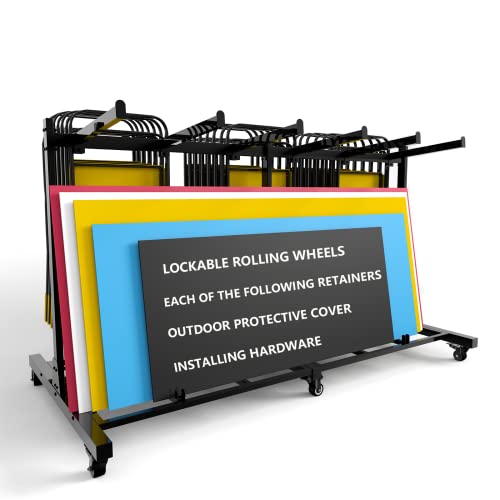 Single Layer Folding Table And Chair Cart, Mobile Chair Dolly Stackable 48 Chairs, Steel Folding Chair Storage Cart, Folding Chair Rack With 6 Durable Locking Wheels For Commercial Home Kitchen Black #TOP5