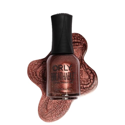 Orly Breathable Nail Polish | All in One Nail Color for Fall and Winter | Opulent Reds and Lush Pinks Shimmer Cremes 0.6fl oz (Goddess Some Bronze)