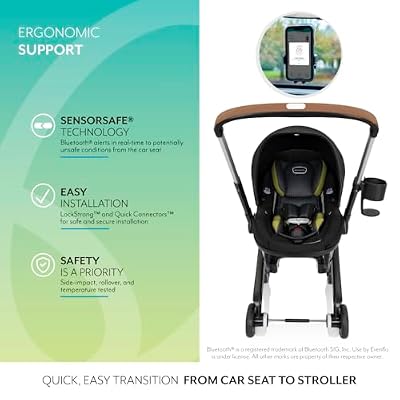Evenflo Shyft DualRide Preemie and Infant Car Seat Stroller Combo 3-30lbs with Carryall Storage (Durham Green)