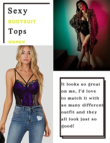 Avidlove Lace Lingerie For Women Sexy Bodysuit Lingerie With Garter Belt One Piece Bodysuit Purple M #TOP4