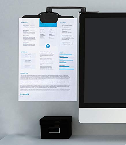 Mount-It! Monitor Document Holder Clip - Paper and Copy Holder Attachment for Typing with 3M Adhesive Sticker, Swivel 360 Degrees, Left and Right Side Mounting (MI-9005) - Thumbnail 6