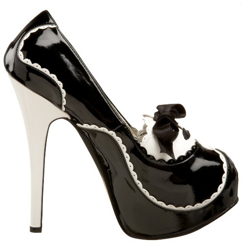 Bordello TEEZE-01 Blk-Wht Pat UK 6 (EU 39)