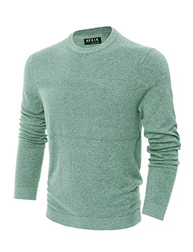 AFAIK As Far As I Know - Men's Crew Neck Pullover Cotton Knitted Long Sleeve Casual Sweater