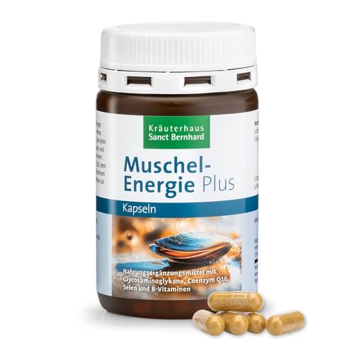 Sanct Bernhard Muschelenergie-Plus-Kapseln | Grünlippmuschel-Konzentrat, Coenzym Q10, Selen & 8 B-Vitamine | 120 Kapseln