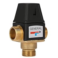 Dn20 Thermostat-Mischventil, Außen-/Innengewinde Warmwasserbereiter Mischventil Messingdusche Heißwasser Automatisches Regelventil, 35 Bis 60°C, Für Badezimmer Küche Armatur (Männlich)