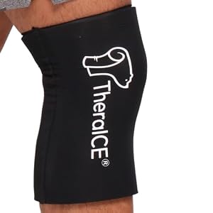 TheraICE Knee Ice Pack Wrap Compression Sleeve for Injuries, Reusable Gel Cold Packs Brace Also for Elbow, Ankle & Calf – Flexible Cold Wrap Recovery for Meniscus, ACL, MCL Pain Relief