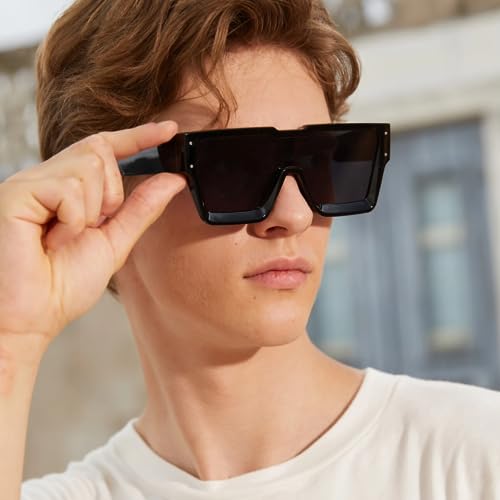 KENBO Oversized Sunglasses for Women Men Trendy Square Sun Glasses One Piece Lens Big Sunglasses2