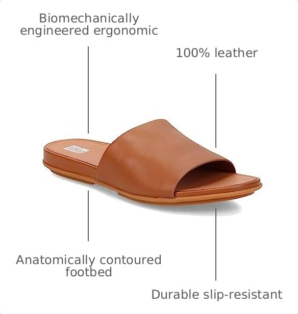Image of FitFlop Women's Gracie Leather Pool Slide
