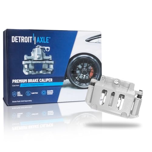Image of Detroit Axle - Front Left Brake Caliper for Ford 1998-2002 Crown Victoria | Lincoln Town Car Mercury Grand Marquis, Driver Side Disc Brake Caliper with Bracket 1999 2000 2001 Replacement