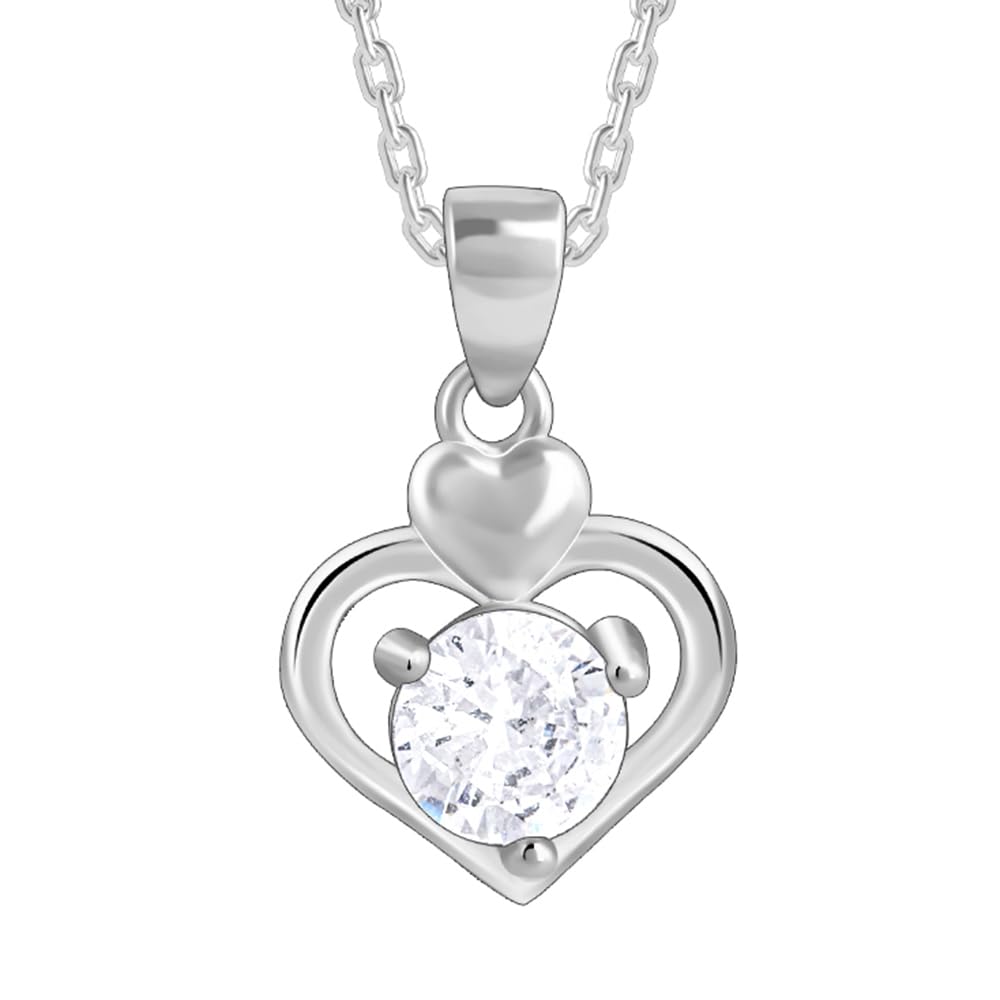 GIVA 925 Silver Zircon Dual Heart Pendant with Link Chain| Necklace to Gift Women & Girls | With Certificate of Authentici... - Review, Price and Buying Guide
