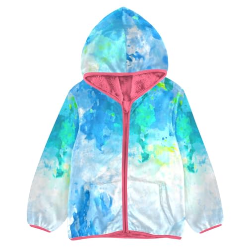 GuoChe Messy Colors Blue Girls Sherpa Lined