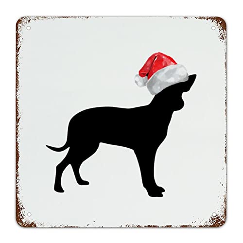 Panneau de Noël Chow-Chow en aluminium décoration murale rustique 38x38 cm