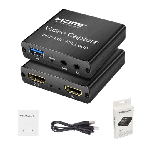 キャプチャーボード マイク セット HDMIケーブル 付き キャプチャーボード ゲームキャプチャカード マイク入力 3.5mmジャック
