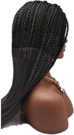 YongerBeauty Micro Braided Lace Front wigs With Baby Hair Realistic Scalp Design Heat Resistant Synthetic Full wig for Women Dress (22 inch)