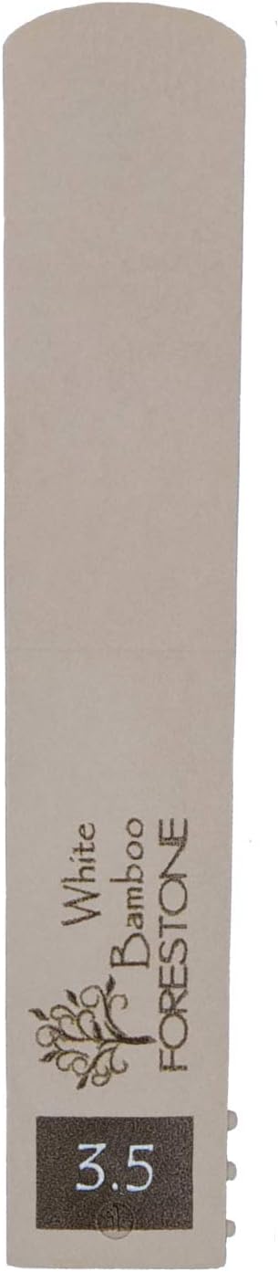 Forestone Traditional Synthetic Clarinet Reed - French Filed Cut with Calcium Enriched Bamboo Fibers - Flexible and Balanced Sound Profile - Long-Lasting - Made in Japan - White 3.5