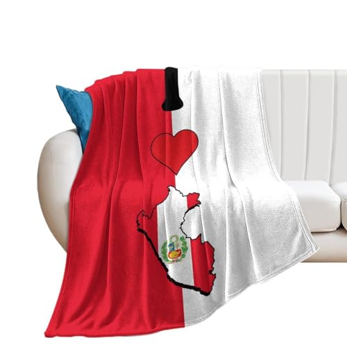 Couverture en flanelle polaire microfibre durable imprimé drapeau Pérou
