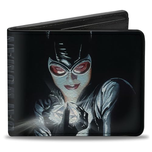 Buckle-Down Men's DC Wallet, Bifold, Catwoman Holding Diamond Batman Issue 685 Comic Book Cover, Vegan Leather, 4.0