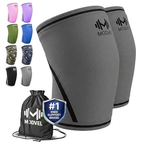 Image of Modvel Strength 7mm Knee Sleeves (Pair) for Weightlifting & Powerlifting (USPA, IPL Approved) | High-Performance Knee Compression Support For Squats, Weight Lifting - Men and Women