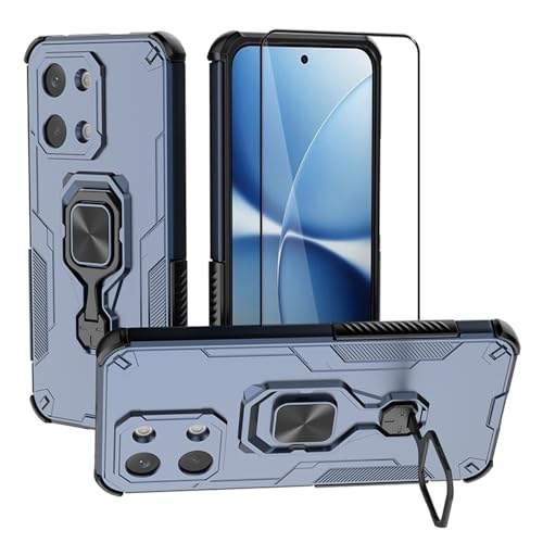 CNPUTAO Xiaomi Poco X8 Pro Max�p �X�}�z�P�[�X �����O�z���_�[�t�� | 4���̕ی� �ϏՌ� ���C�J�[�}�E���g�Ή� �X�N���[���v���e�N�^�[�t���S�g�ی� �u���[