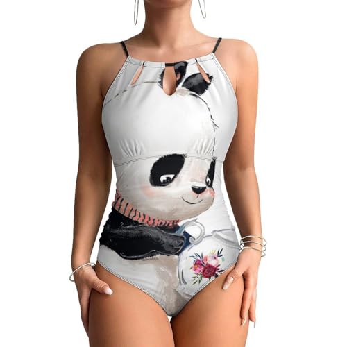 Maillots de bain une pièce femme panda dessin animé monokini de plage