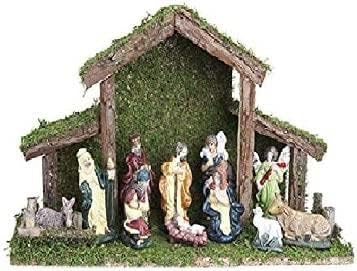 iTrend Traditional Nativity Christmas Scene - Christmas Decorations - 11 Painted Resin Characters - Christmas Story Figures - Home, Office, Garden, Indoor, and Outdoor Decoration
