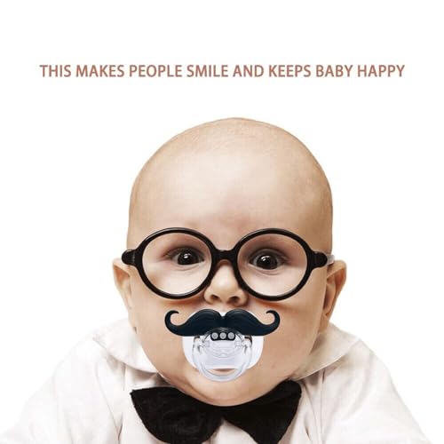 Image of Funny Baby Pacifiers,Mustache Pacifiers 0-18 Months for Babies,Mustache Binky,Gift for Newborns,Infants,Toddlers,Baby Boys,BPA Free(Mustache Pacifiers)