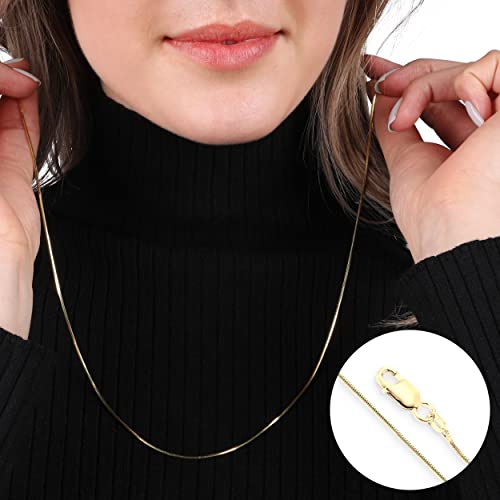 PORI JEWELERS 925 Sterling Silver 1.5MM Magic 8 Sided Italian Snake Chain - Women - Made in Italy (18, Yellow) - Image 6