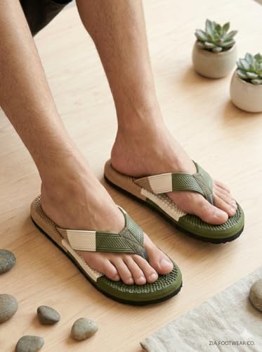 Image of Men's Orthopedic Comfort Flip Flops Slippers | Cushioned Footbed | Anti-Slip Sole | Men,s Slippers