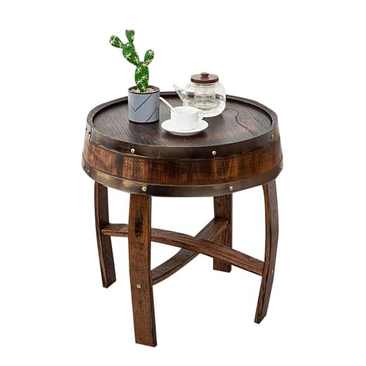 Farmhouse Whiskey Barrel Side Table