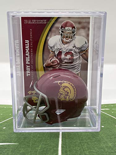 USC Trojans NCAA Helmet Shadowbox w/Troy Polamalu card