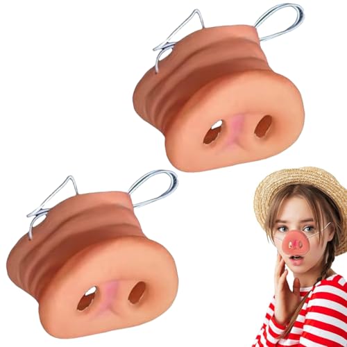 Nez de Cochon,2 pièces masque de nez de cochon Accessoire Nez de Cochon,Halloween Nez d'Animal,pour les Costumes d'Halloween,le Cosplay,les Spectacles de Danse
