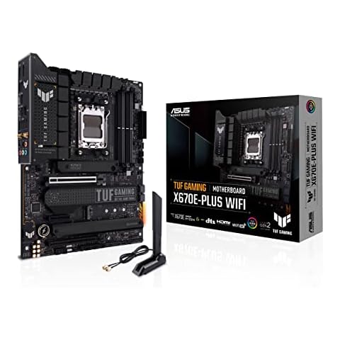 ASUS TUF GAMING X670E-PLUS WIFI Mainboard Sockel AMD AM5 (Ryzen 7000, ATX, PCIe 5.0, DDR5-Speicher, 4x M.2, WiFi 6E, USB 3.2 Gen 2x2 Typ-C, Aura Sync) Cover
