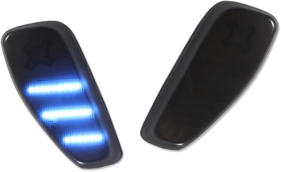 GTINTHEBOX Smoked Lens Ice Blue LED Side Marker Light Lamps Kit Compatible with 2014-2024 Jeep Renegade
