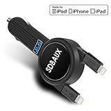 SDBAUX Car Charger,Quick Charge 3.1A/15W with 2.3ft Dual Retractable Cable,Compatible/Replacement for iPad iPod Phone XS Max XR X 8 7 6 Plus 5s,1 USB Port for Samsung Galaxy LG Google Pixel & More
