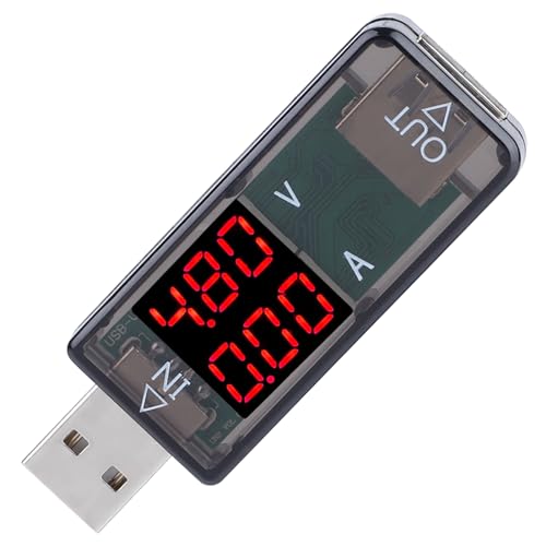 Image of USB Tester, Multimeter USB Power Meter, Color LCD USB Voltage Meter Suitable for Most Applications and Compatible with QC2.0 /QC3.0 Fast Power Supply Test