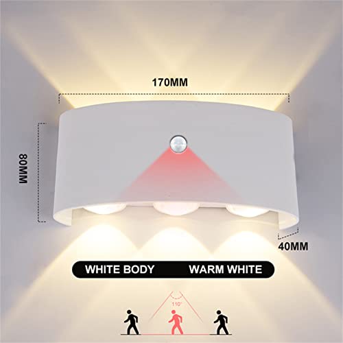 Lámpara de Pared con Sensor de Movimiento Interior Exterior Blanco 3000K 3