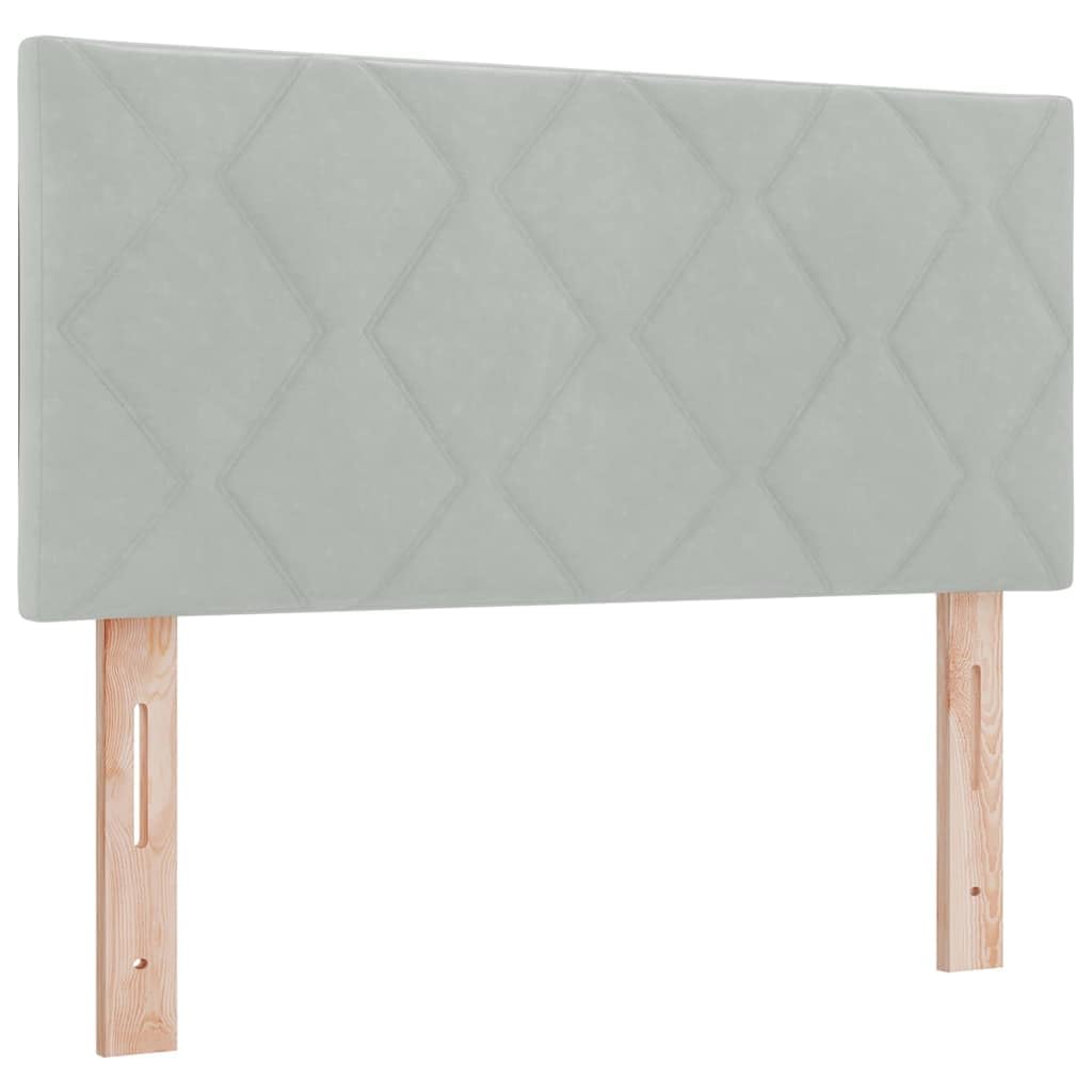 Cabecero LED gris claro 100 cm piel sintética marco de madera maciza altura ajustable diseño moderno para cama dormitorio salón