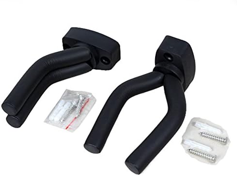 2 Pack Guitar Wall Hanger Stand, Non-Marring Rubber Coated, Adjustable Arms, Easy To Install, Black, Modern Style, 2 Hooks, 60 lbs Weight Capacity - View 7