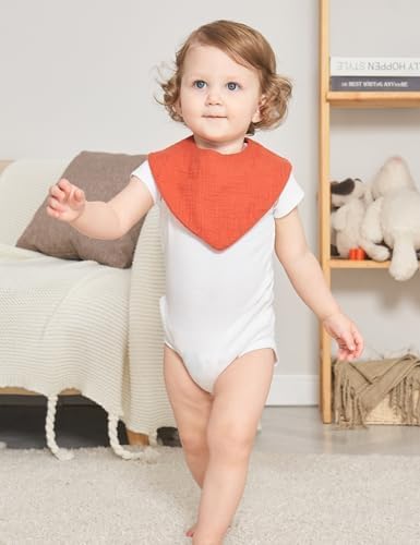 Miniatura 4 de Baberos de muselina para bebé, bandana, 100% algodón, absorbentes, suaves, reversibles, juego de 6 unidades para alimentación, dentición