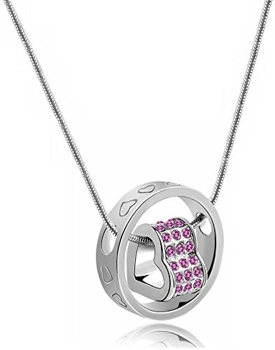 University Trendz 18k Rhodium Plated Antique Pink Heart Shape pendent for Girls UTP_027 1