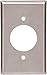 EATON Wiring 93111 Standard Size Stainless Steel 1-Gang Power Outlet Wallplate, Satin Brush Finish