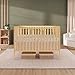 Dream On Me Synergy 5-in-1 Convertible Full-Size Baby Crib with Toddler, Day & Full Bed Conversion in Natural, GreenGuard Gold & BSA, 3 Mattress Heights, Sustainable Pinewood