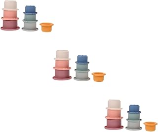 TOYANDONA 21 Peças Copos De Empilhamento Copos Coloridos Brinquedos Infantis Brinquedos De Mastigar Para Crianças Brinquedos De Empilhamento De Banho Brinquedos Empilháveis Brinquedo De