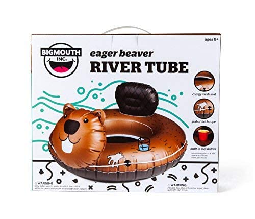 Bigmouth Inc. Eager Beaver River Tube - Ultra Durable, Easy-Inflate Vinyl Beaver Raft With Grab N' Latch Rope And Comfy Mesh Seat, Great For River Rafting And Floating With Friends #TOP3