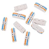 VOSAREA 10pcs Reusable Wire Connectors Quick Connect Wire Splitter Tool for Electrical Connector Kit 2- -Out Blocks