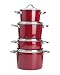 Produktbild Silit Topf-Set 4-teilig Fleischtopf Bratentopf Vitaliano Rosso Schüttrand Made in Germany Glasdeckel Silargan Funktionskeramik induktionsgeeignet spülmaschinengeeignet