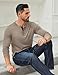 COOFANDY Mens Casual Long Sleeve Henley Shirts Cotton Fashion Button T-Shirts Soft Stretch Tee Shirt Khaki